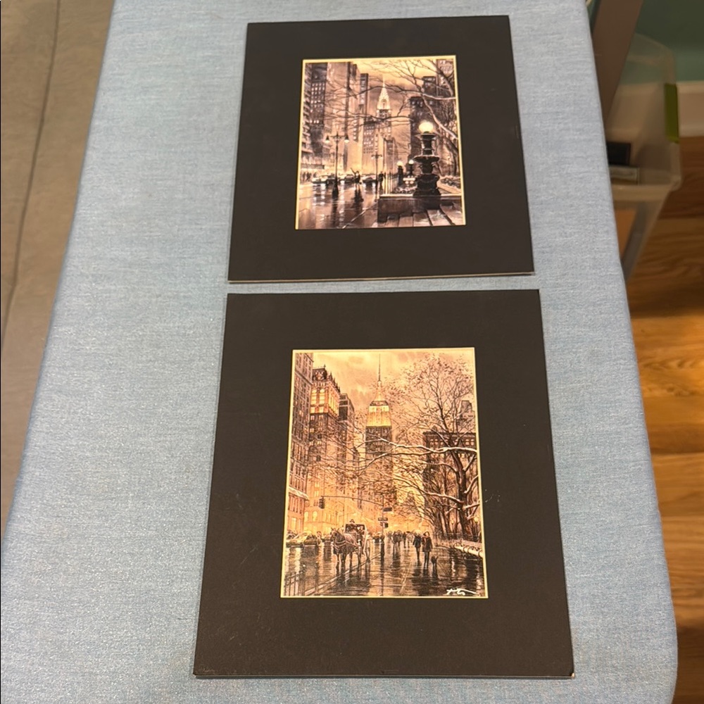 New York Cityscape 2 Art Prints with Black Frame
